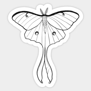 Minimalistic Luna Moth Design Sticker